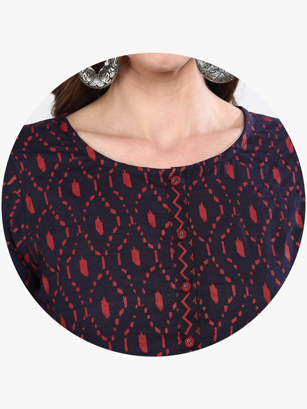 Sangria Women Blue Geometric Printed Straight Kurta | Grocsy