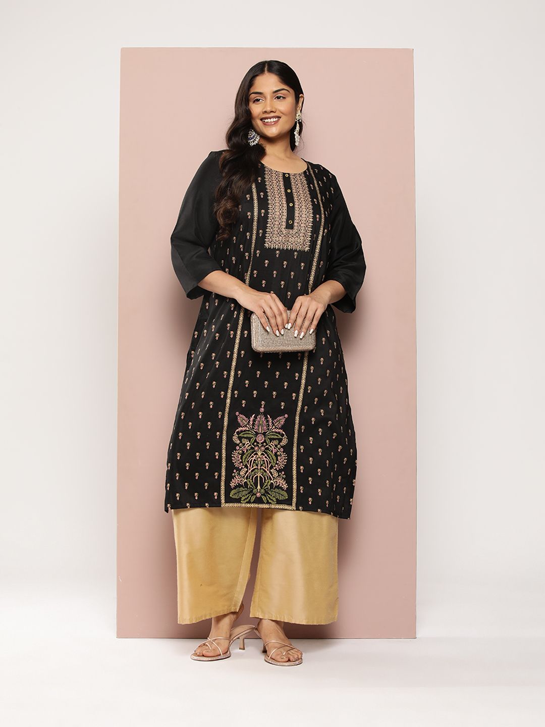 Sztori Plus Size Ethnic Motifs Printed Kurta | Grocsy