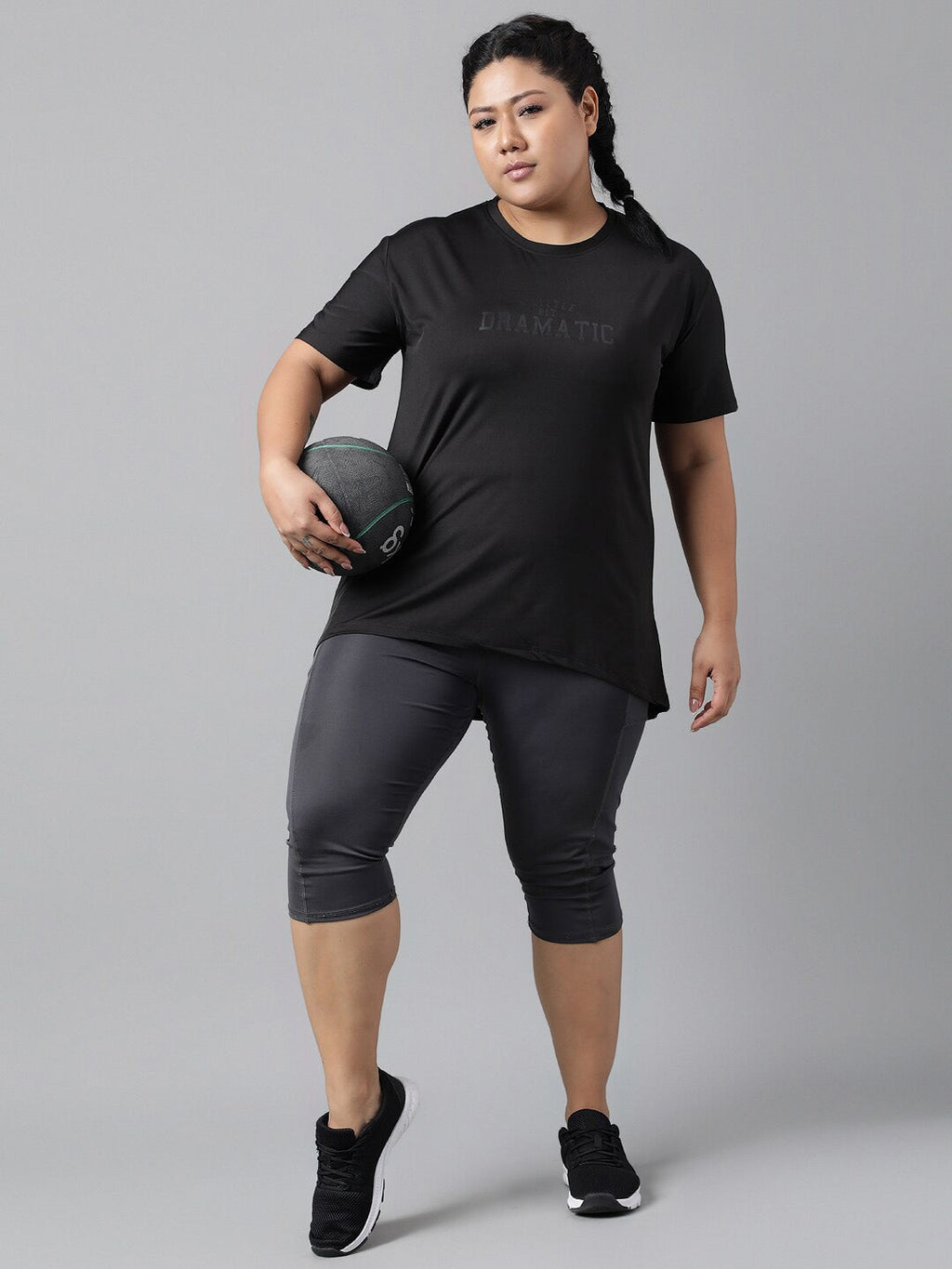 MKH Plus Size Relaxed Fit Typography Printed Dri-Fit Sports T-shirt | Grocsy
