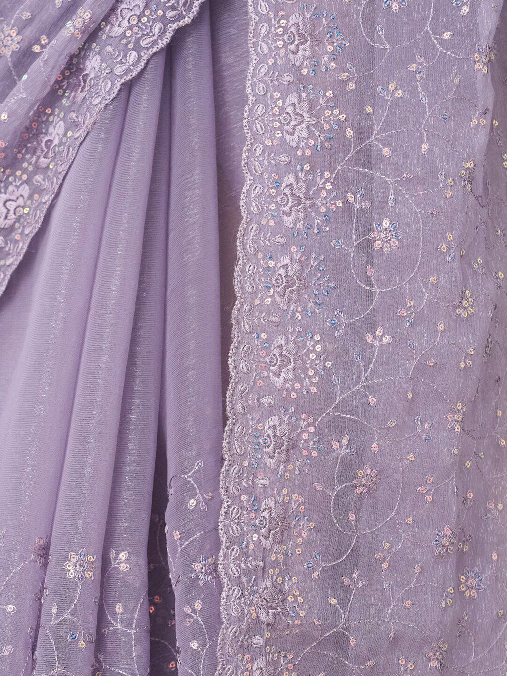 kasee Embroidered Floral Sequinned Saree | Grocsy