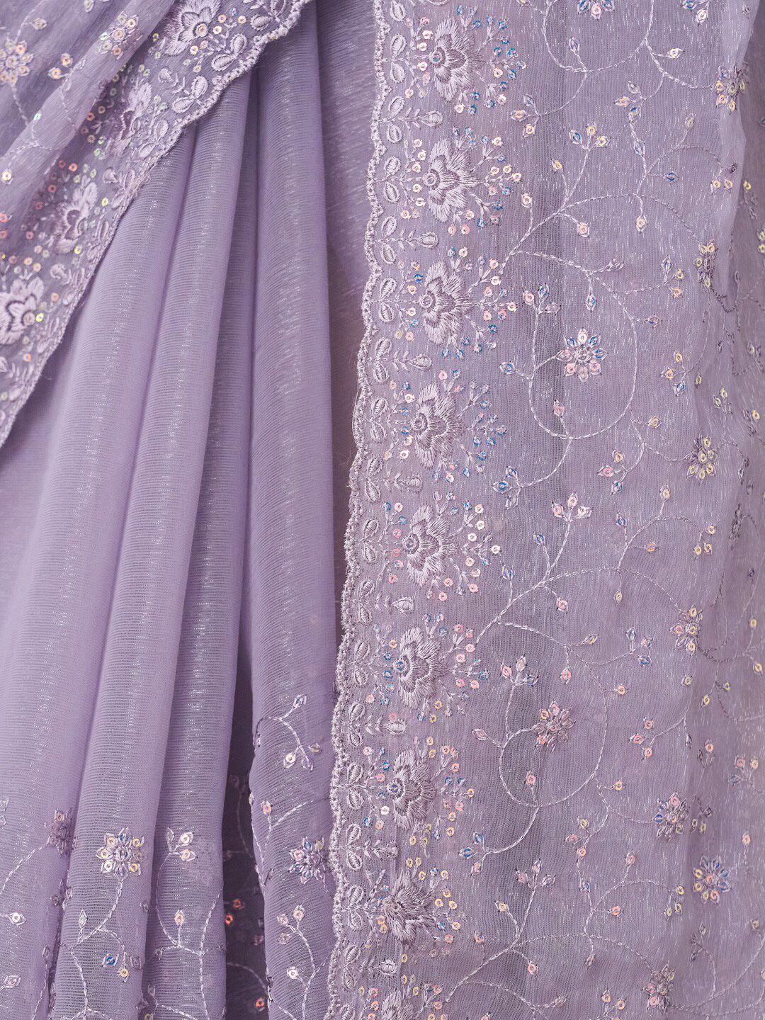 kasee Embroidered Floral Sequinned Saree | Grocsy