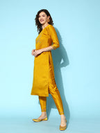 Sangria Embroidered Thread Work Kurta with Trousers & With Dupatta | Grocsy