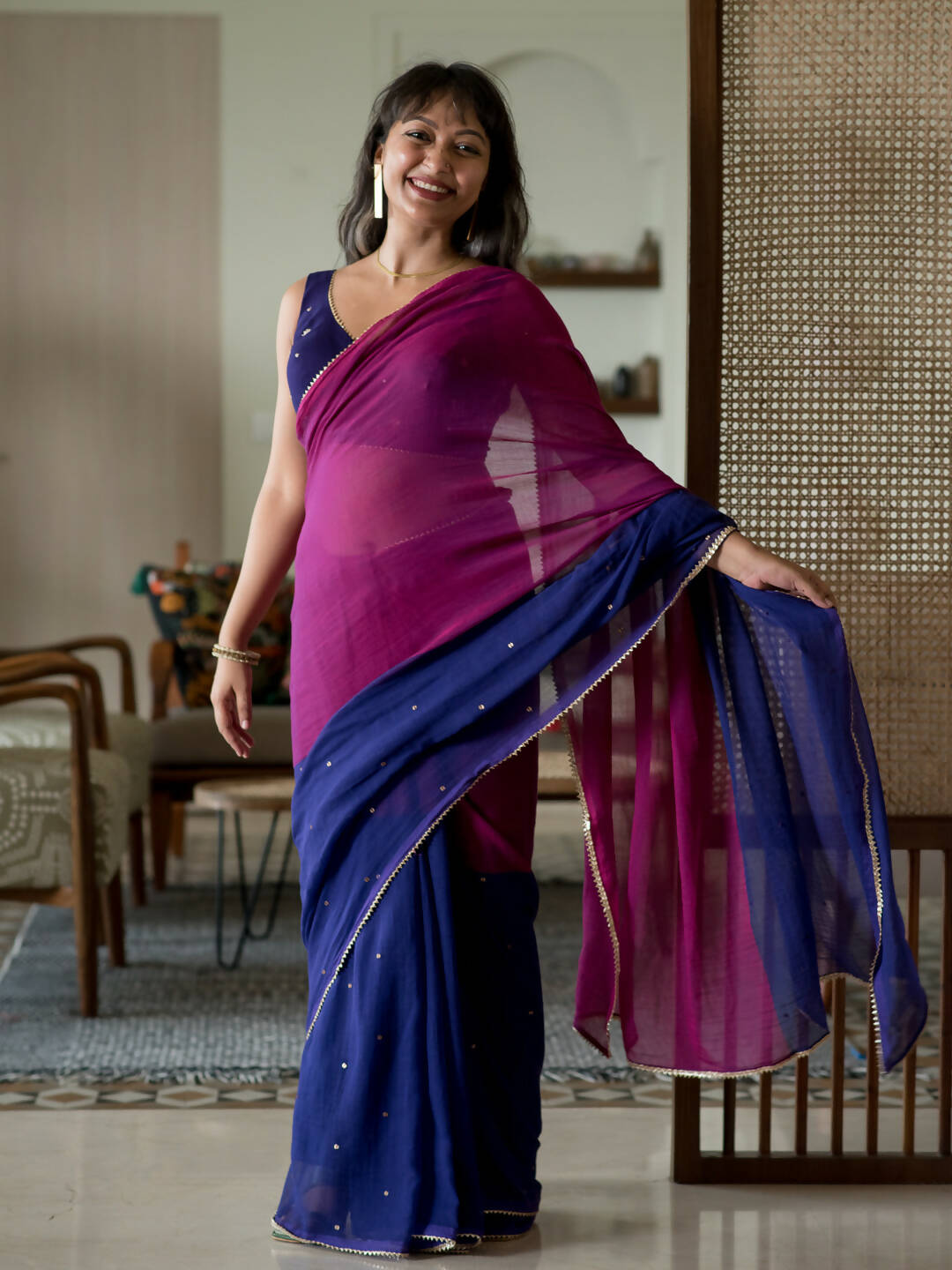 Suta Multi Color Woven Design Pure Cotton Saree | Grocsy