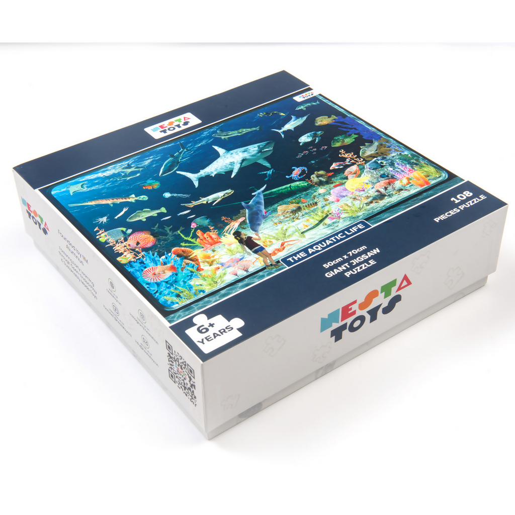 Nesta Toys Aquatic Life Jigsaw Puzzle for Kids, Jumbo Floor Puzzle, Educational Toy (6+ Years) | Grocsy