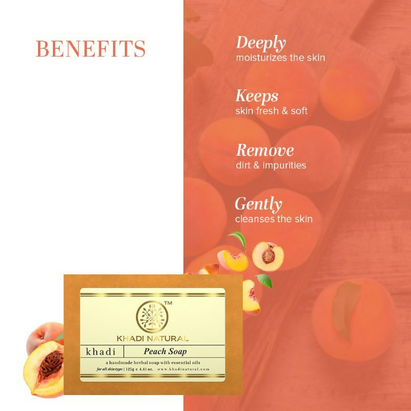 Khadi Natural Peach Handmade Soap | Grocsy