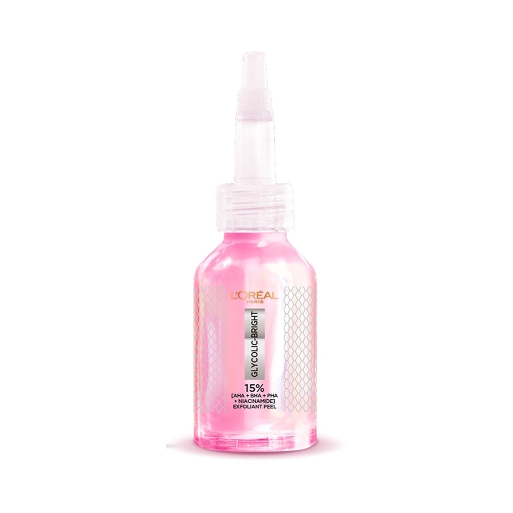 L'Oreal Paris Glycolic-Bright Anti Dark Spot Exfoliant Peel 15% Aha + Bha + Pha + Niacinamide | Grocsy