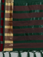 Saree Mall Green & Maroon Zari Silk Blend Uppada Sarees | Grocsy