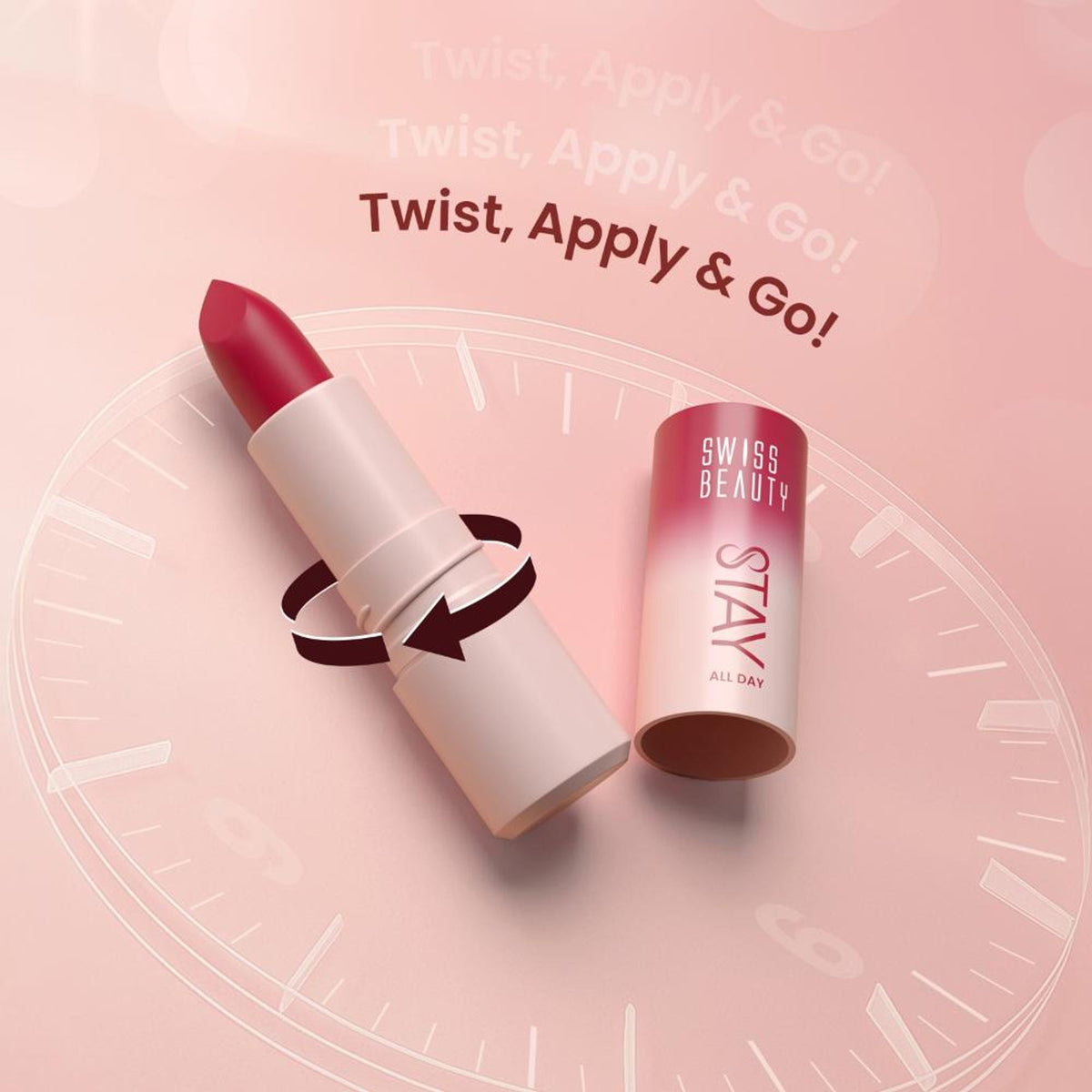 Swiss Beauty Stay All Day Lipstick - 06 Flirty | Grocsy