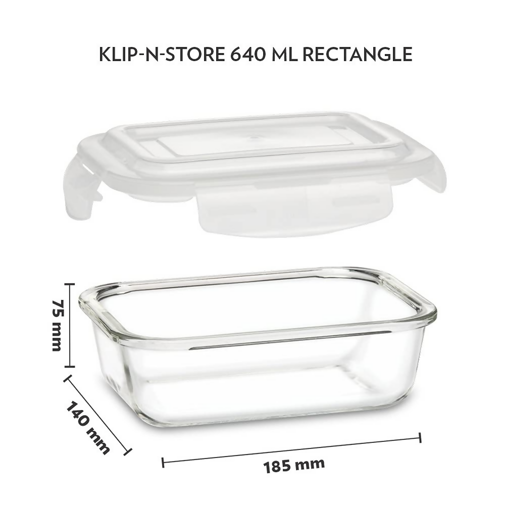 Borosil Klip N Store Glass Storage Containers - Set of 2 | Grocsy