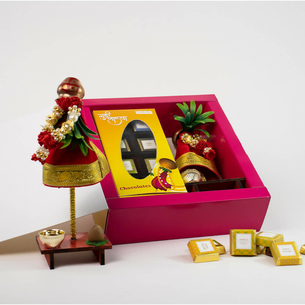 Dibha Ruchoks Gudipadwa Delight Assorted Chocolate Box With Gudi Showpiece For Gudipadwa | Grocsy