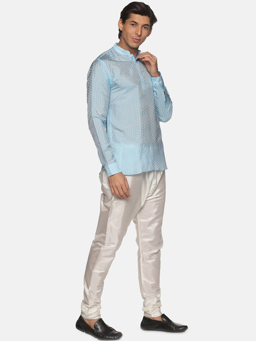 Sethukrishna Men Blue Kurta with Pyjama | Grocsy