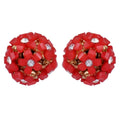 Trendoo Jewelry Gold-Polished Stylish Fancy Party Wear Red Studs | Grocsy