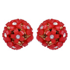 Trendoo Jewelry Gold-Polished Stylish Fancy Party Wear Red Studs | Grocsy