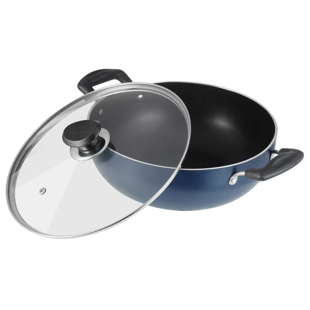 Vinod Zest Non-Stick Deep Kadai with Lid - Induction | Grocsy