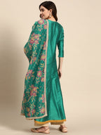 All About You Women Keyhole Neck A-Line Kurta & Dupatta | Grocsy