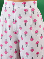 Sangria Floral Printed Pure Cotton Anarkali Kurta With Trouser | Grocsy