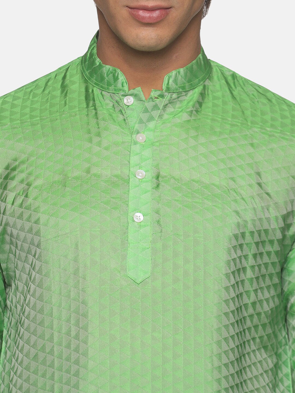 Sethukrishna Green Kurta with Pyjamas For Men | Grocsy