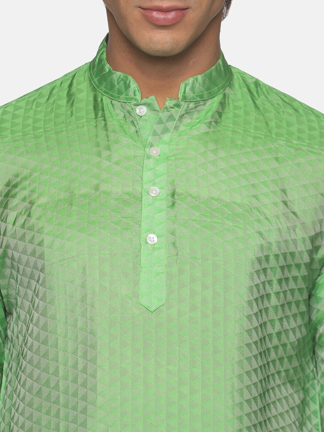 Sethukrishna Green Kurta with Pyjamas For Men | Grocsy