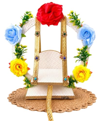 Partish Laddu Gopal Wooden JhulalPalna for Gopal Ji | Grocsy