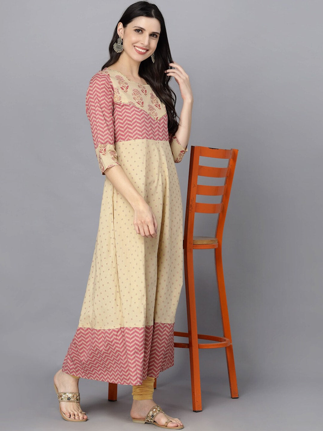HERE&NOW Women Ethnic Motifs Printed Anarkali Kurta | Grocsy