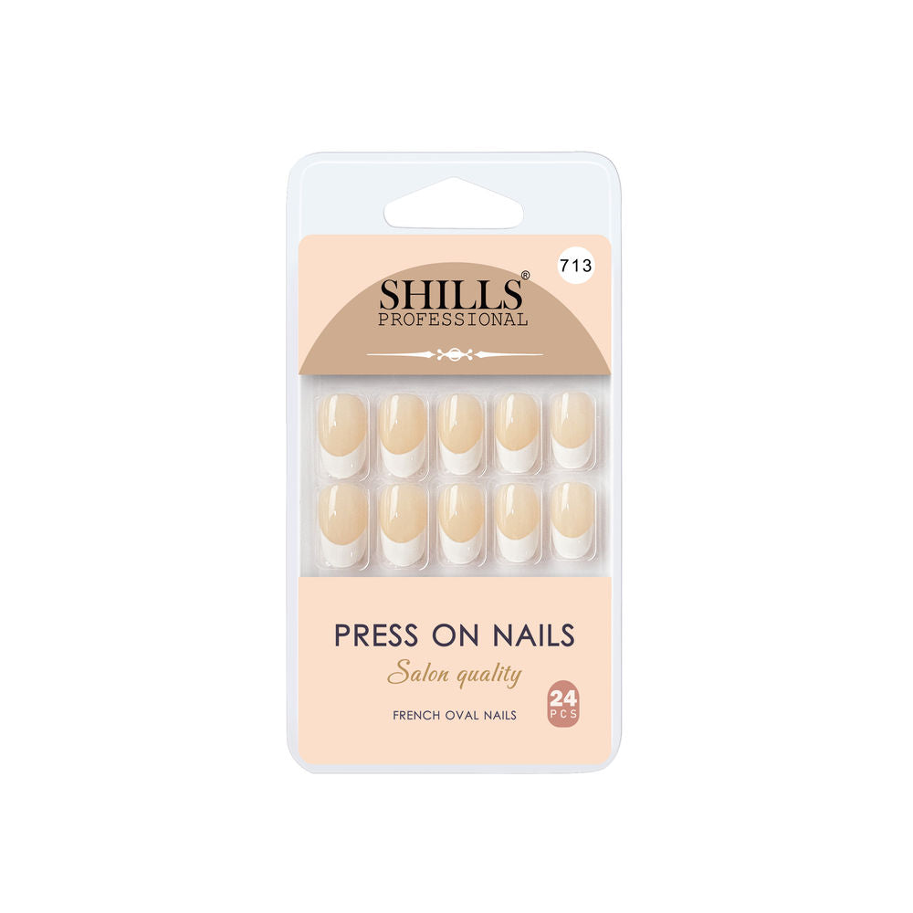 Shills Professional Reusable Press On Nails French Oval - SPN713 | Grocsy