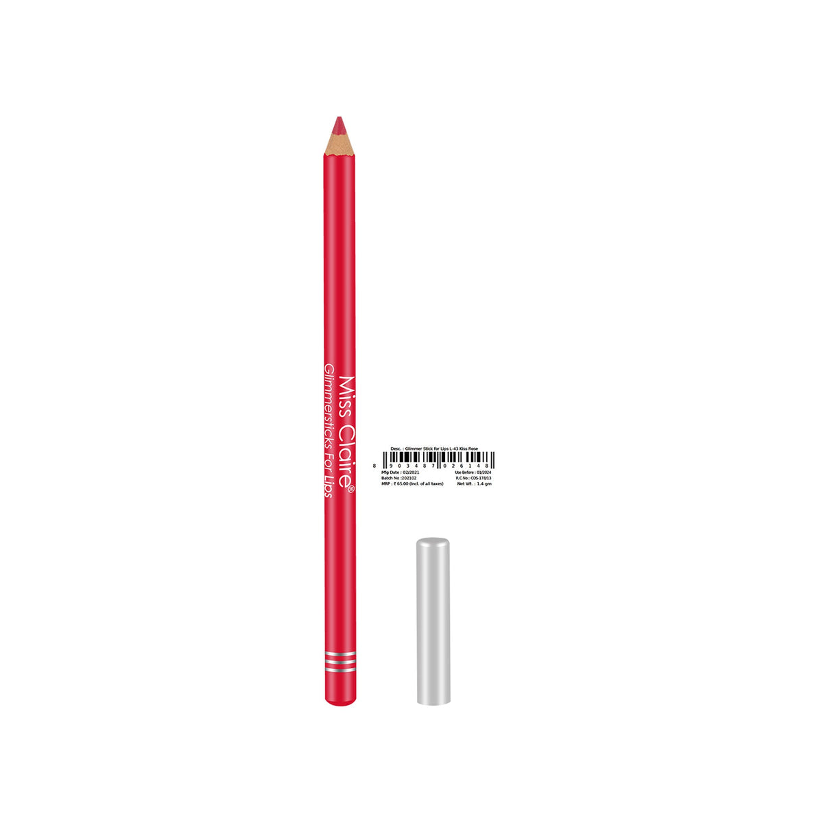 Miss Claire Glimmersticks For Lips - Kiss Rose L-43 | Grocsy
