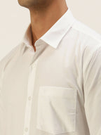 Ramraj Cotton Mens Full Sleeve Formal 100 % Cotton White Shirt | Grocsy