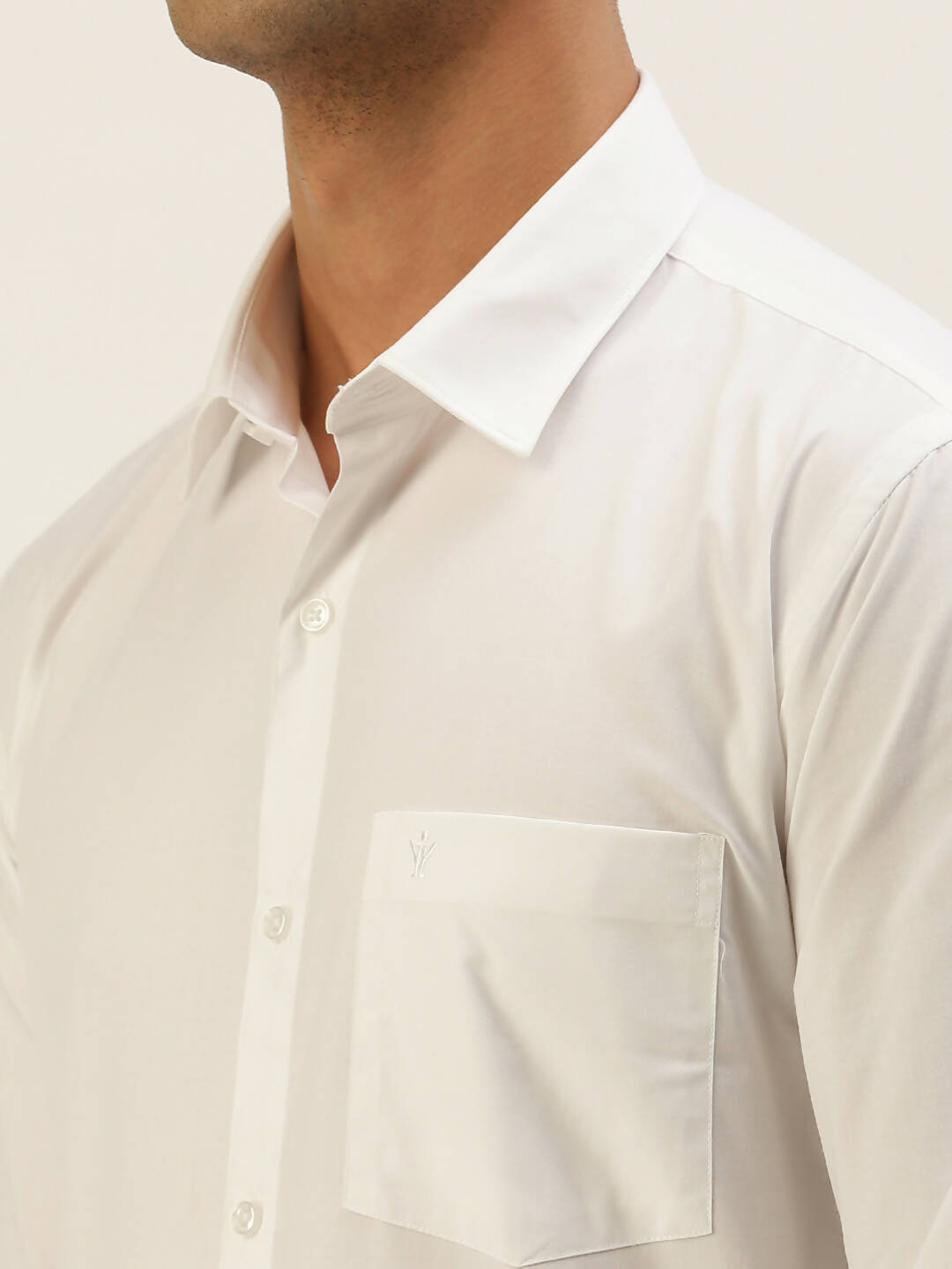 Ramraj Cotton Mens Full Sleeve Formal 100 % Cotton White Shirt | Grocsy