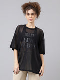 MKH Typography Printed Relaxed Fit Sheer Dri-FIT T-shirt | Grocsy