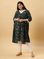 Sztori Printed V Neck A Line Kurta | Grocsy