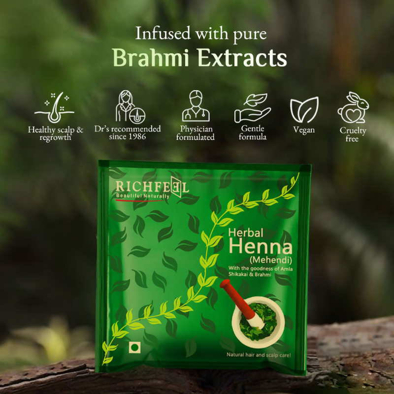 Richfeel Henna Mehendi Powder – Natural Hair Color & Conditioner | Grocsy