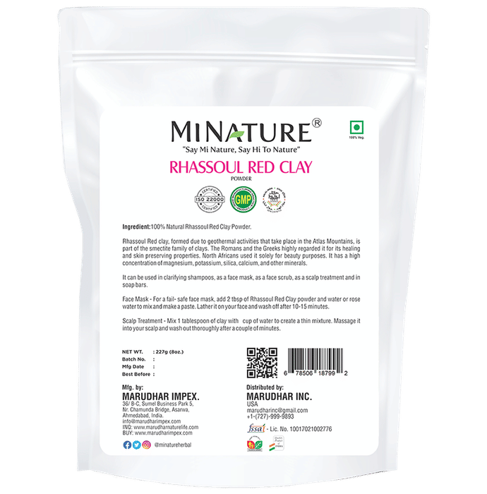 Minature Rhassoul Red Clay Powder | Grocsy