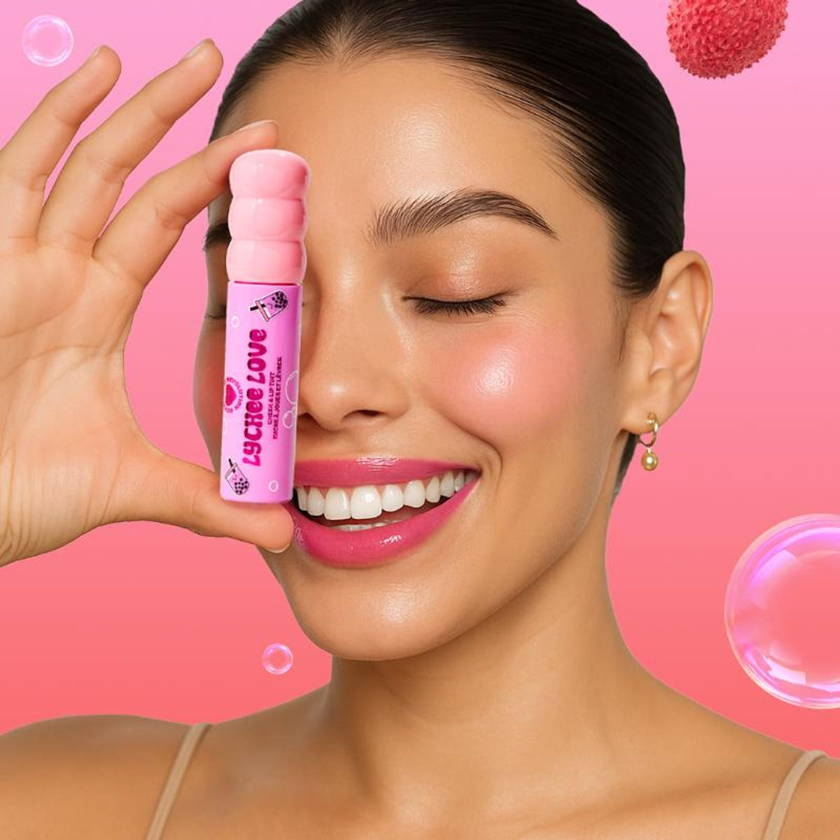 Makeup Revolution Bubble Tea Milky Blush + Lip Tint - Lychee Love Pink | Grocsy