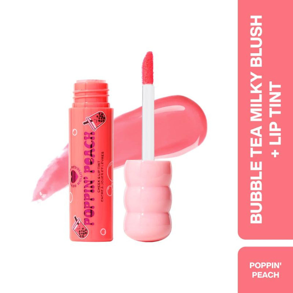 Makeup Revolution Bubble Tea Milky Blush + Lip Tint - Poppin' Peach | Grocsy
