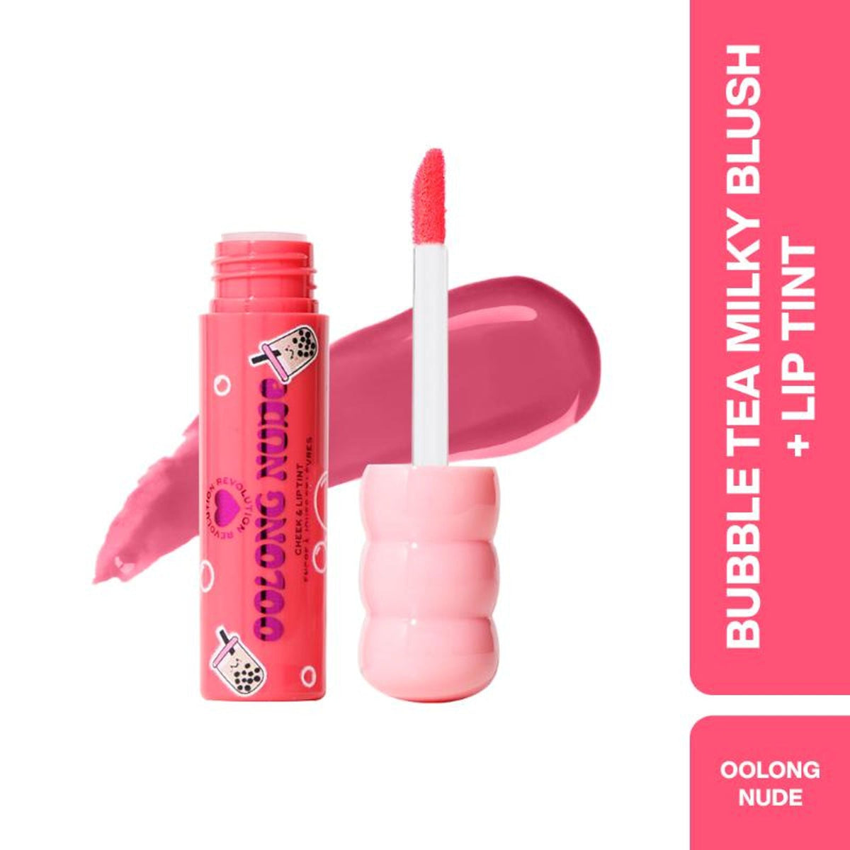 Makeup Revolution Bubble Tea Milky Blush + Lip Tint - Oolong Nude | Grocsy