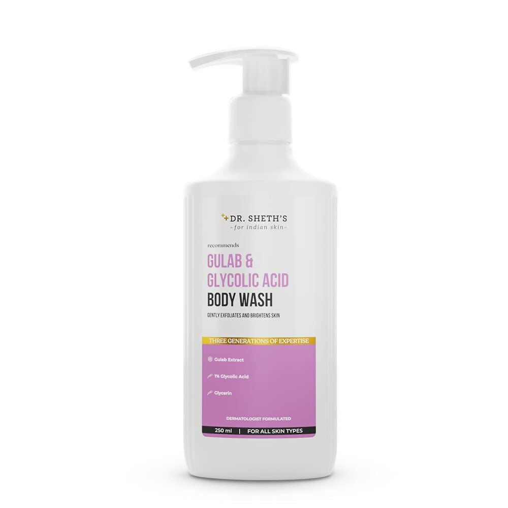 Dr. Sheth's Gulab & Glycolic Acid Face Wash & Exfoliating Body Wash Combo | Grocsy