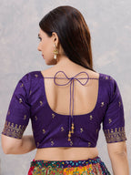 Joban Fashion Women Silk Brinjal Stitched Blouse | Grocsy