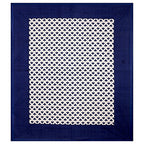 Vamika Printed Cotton White & Blue Bedsheet With Pillow Covers (LEOC_BRFI_B) | Grocsy