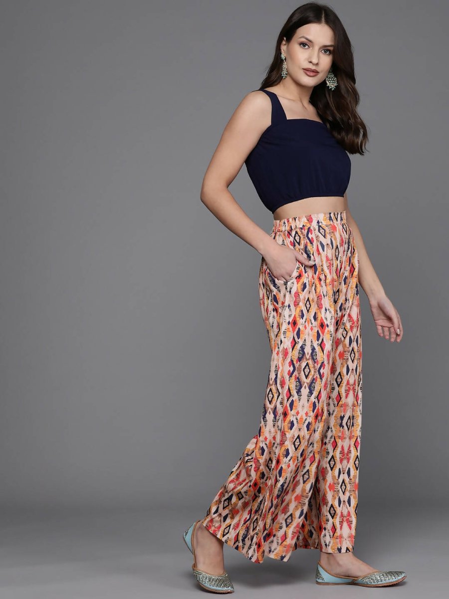 Ahalyaa Women Printed Ethnic Co-Ords - Blue Color | Grocsy