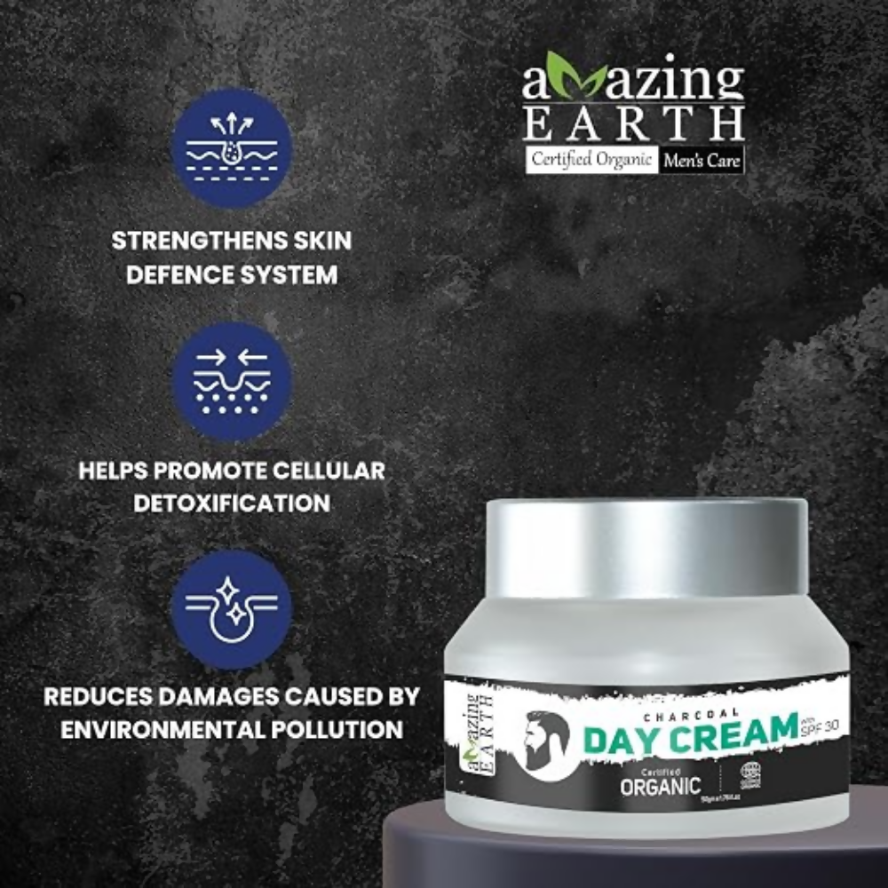 Amazing Earth Certified Organic Charcoal Day Cream | Grocsy