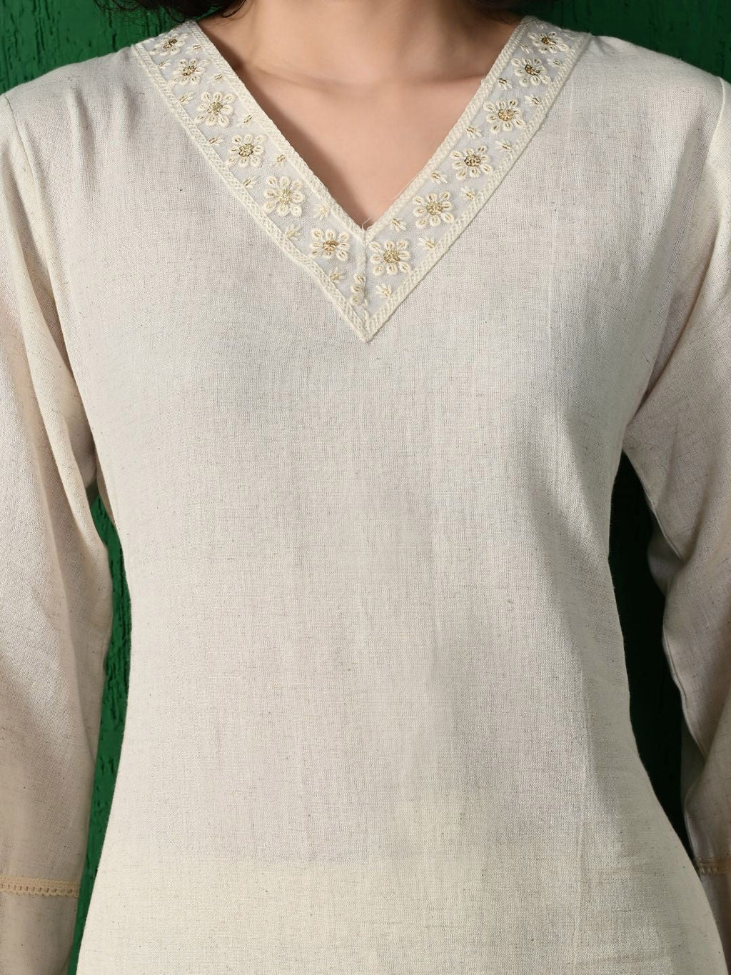 Sangria Embroidered Pure Cotton A-Line Kurta | Grocsy
