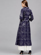Ahalyaa Women's Navy Blue Cotton Printed Kurta | Grocsy
