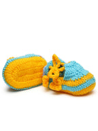 Chutput Kids Woollen Hand Knitted Self Desgin Detailed Booties - Yellow | Grocsy