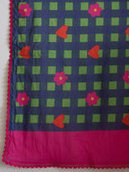 Suta Multi Color Checked Pure Cotton Saree | Grocsy