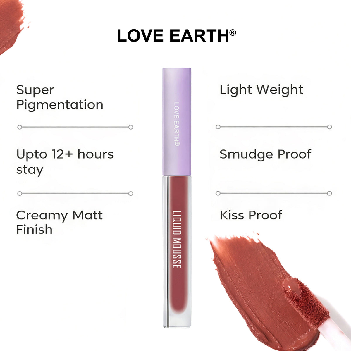 Love Earth Liquid Mousse Lipstick 3.O Matte Finish | Grocsy