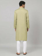 Motif Embroidered Cotton Kurta by Hilo Design | Grocsy
