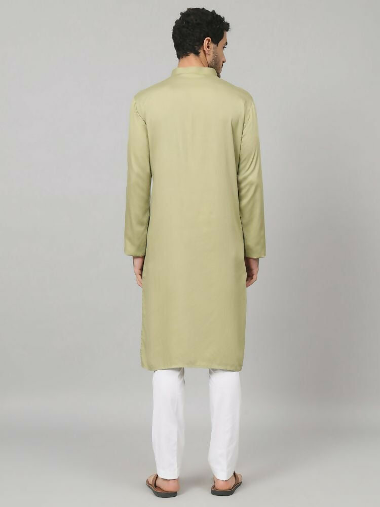 Motif Embroidered Cotton Kurta by Hilo Design | Grocsy