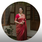 DEIANA'S Beautiful Designer Golden zari Soft Lichi Silk Saree - Red | Grocsy