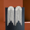 Silver Party Long Danglers Earrings By House of Ree - Swadesiicart
