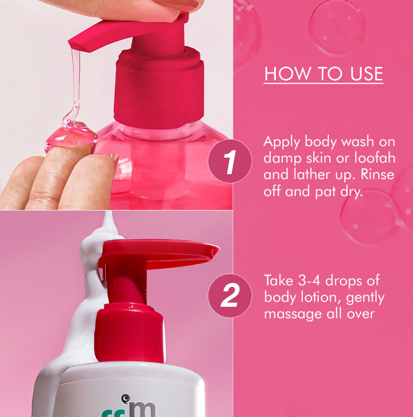 mCaffeine Brightening Raspberry Rush Body Wash & Serum Lotion | Grocsy